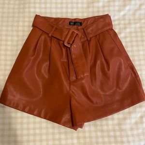 Zara Leather Shorts.